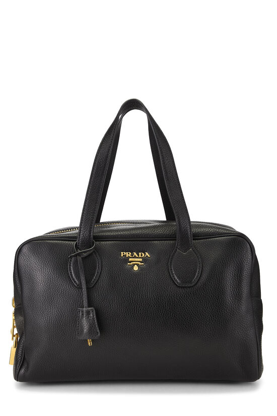 Black Vitello Daino Bauletto Handbag Large, , large image number 0