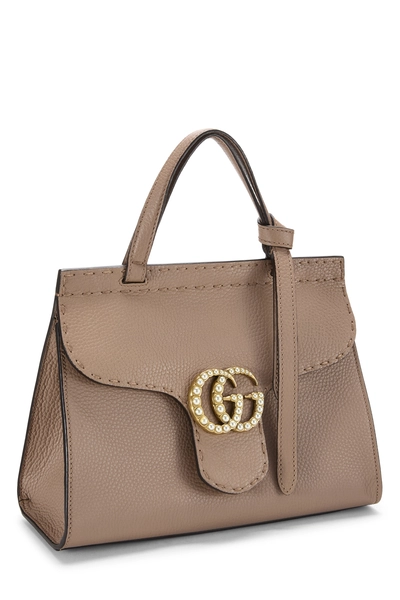 Gucci Pink Leather GG Marmont Top Handle Flap Bag Small — photo 2