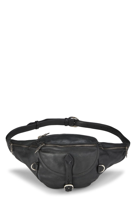 Black Leather Snat Pack Waist Bag, , large image number 0