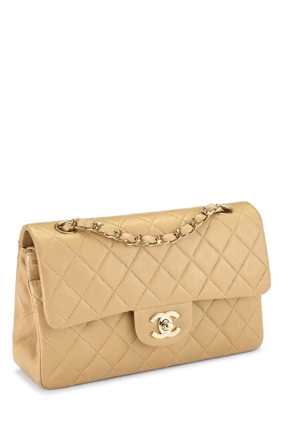 Beige Quilted Lambskin Classic Double Flap Small, , large image number 1
