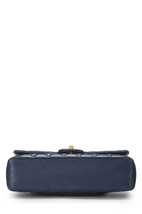 Navy Quilted Caviar Classic Double Flap Medium, , large image number 4