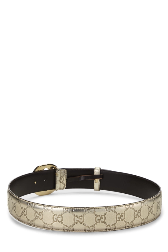 Gold Guccissima Leather Interlocking GG Belt 80, , large image number 2