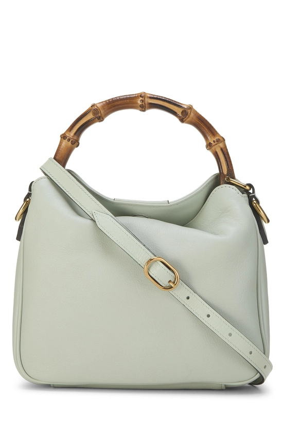 Green Leather Diana Bamboo Shoulder Bag Small, , large image number 3