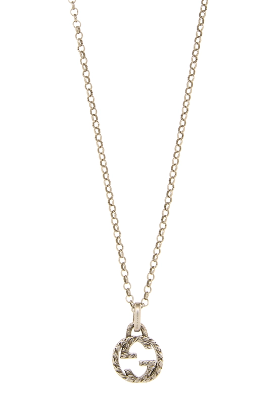 Silver Interlocking GG Necklace Small, , large image number 1