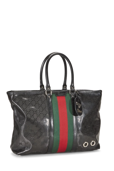 Black GG Imprime Supreme Web Tote, , large