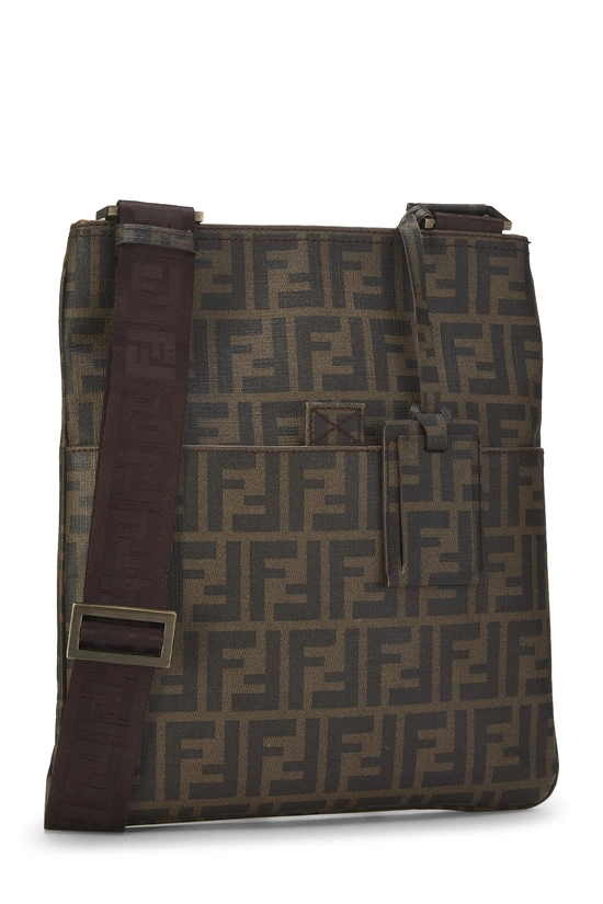Brown Zucca Coated Canvas Flat Messenger Small, , large image number 1