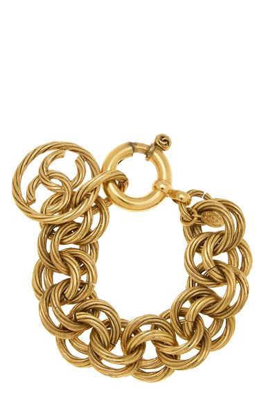 Gold 'CC' Chain Bracelet