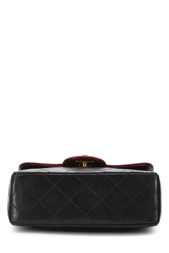 Black Quilted Lambskin Piped Half Flap Mini, , large image number 4