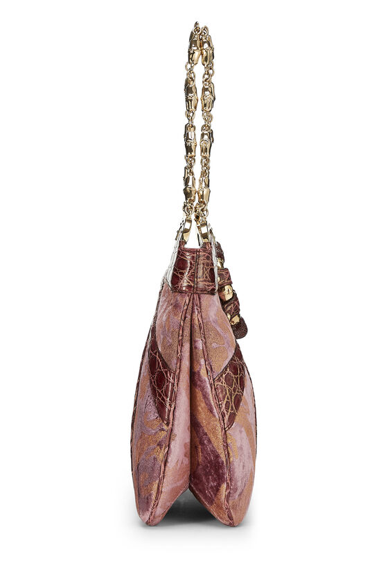 Pink Exotic Velvet Dragon Shoulder Bag, , large image number 2