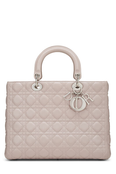 Pink Cannage Quilted Lambskin Lady Dior Large