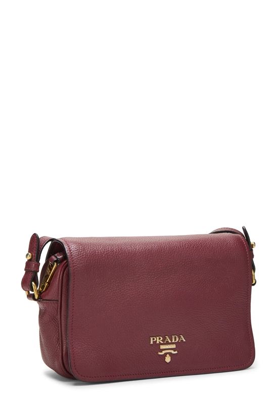 Burgundy Vitello Daino Flap Crossbody Bag Small, , large image number 1