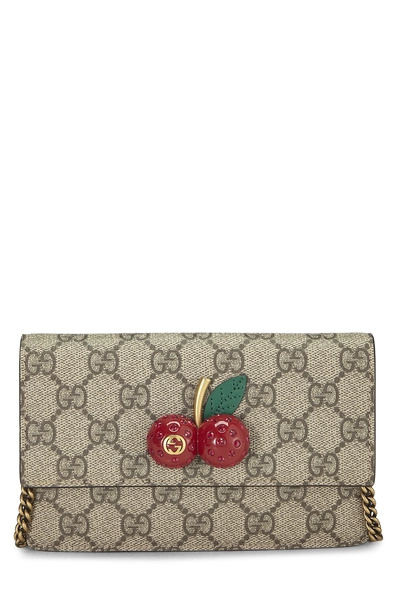 GG Supreme Coated Canvas Cherry Convertible Clutch Mini