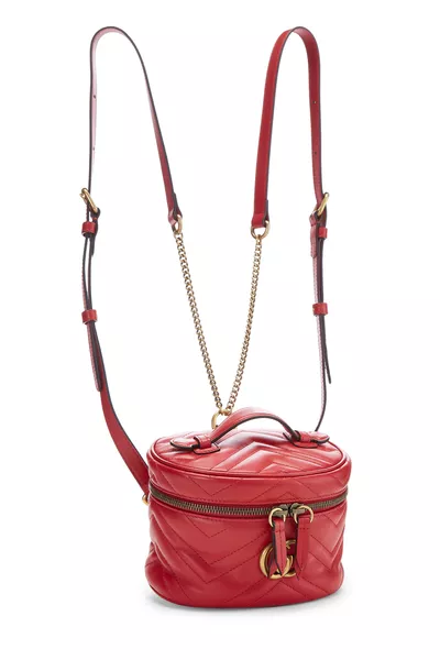 Gucci Red Leather GG Marmont Backpack Mini — photo 2