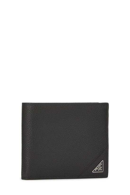 Black Vitello Daino Bifold Wallet, , large image number 1