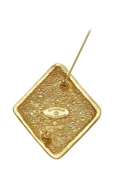 Gold 'CC' on Diamond Brooch, , large