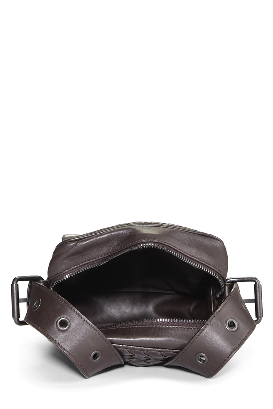 Brown Intrecciato Flap Pocket Messenger Bag Small, , large image number 5