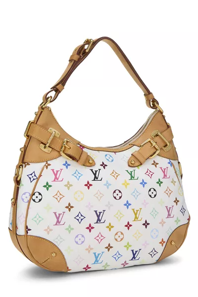 Takashi Murakami x Louis Vuitton White Monogram Multicolore Greta Hobo, , large