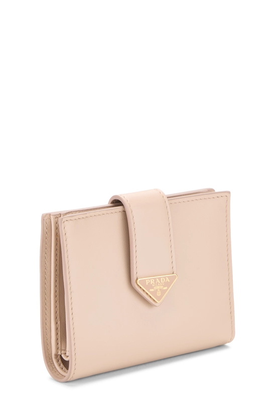 Beige Leather Compact Wallet, , large image number 1