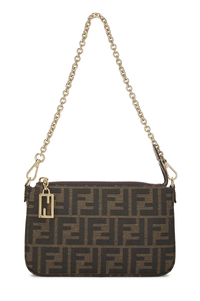 Brown Zucca Canvas Baguette Pouch