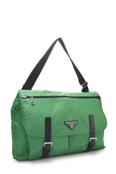 Green Tessuto Double Buckle Messenger Large, , large