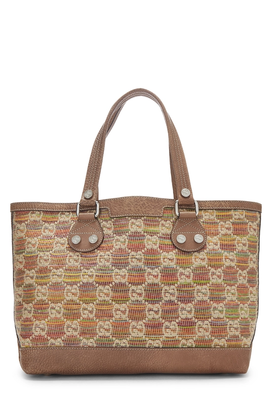 Brown GG Libeccio Raffia Sunset Tote Large, , large image number 0