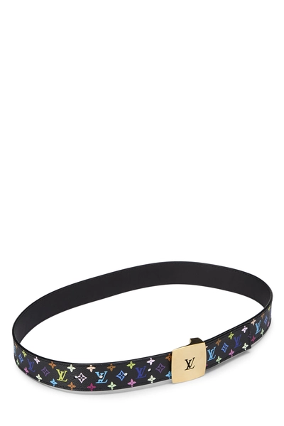 Takashi Murakami X Louis Vuitton Black Monogram Multicolore Ceinture 75	, , large