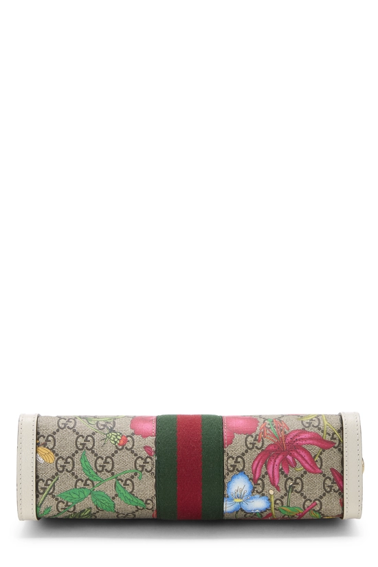 White GG Supreme Canvas Flora Ophidia Shoulder Bag Medium, , large image number 4