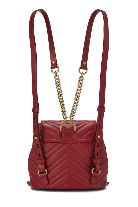 Red Leather 'GG' Marmont Backpack Small, , large image number 3
