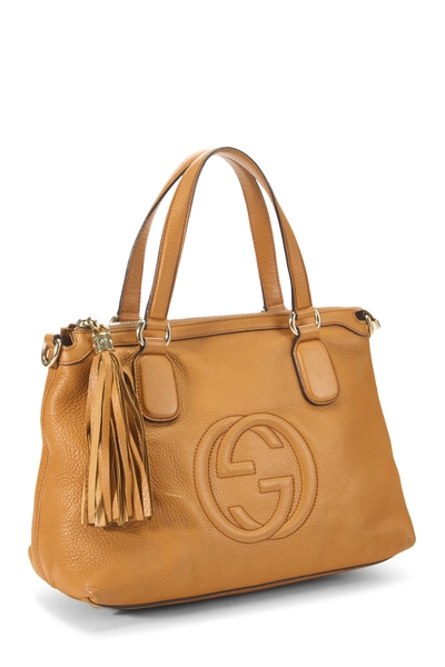 Gucci Orange Grained Leather Soho Top Handle Tote — photo 2