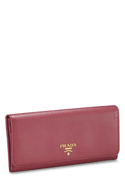 Pink Saffiano Continental Wallet, , large