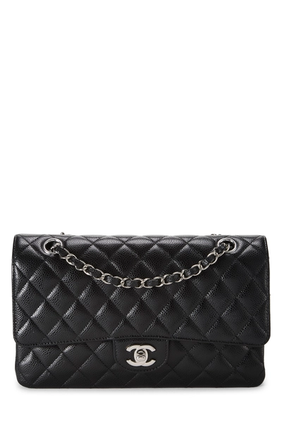 Chanel Black Quilted Caviar Classic Double Flap Medium