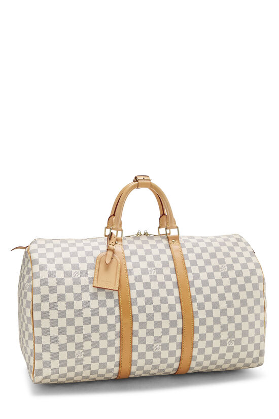 white and tan checkered louis vuittons