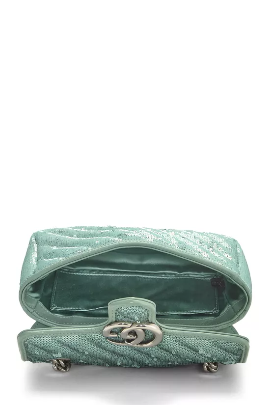 Blue Sequin GG Marmont Shoulder Bag Mini, , large image number 5