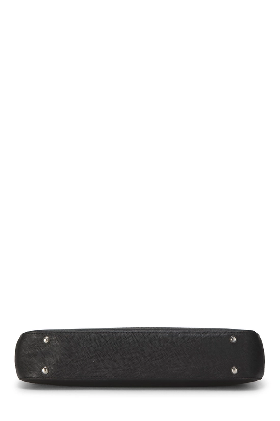 Black Check Jacquard Canvas Shoulder Bag, , large image number 4