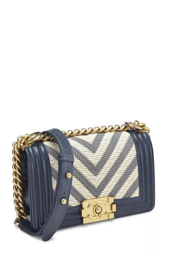 Blue Woven Chevron Boy Bag Small, , large image number 2