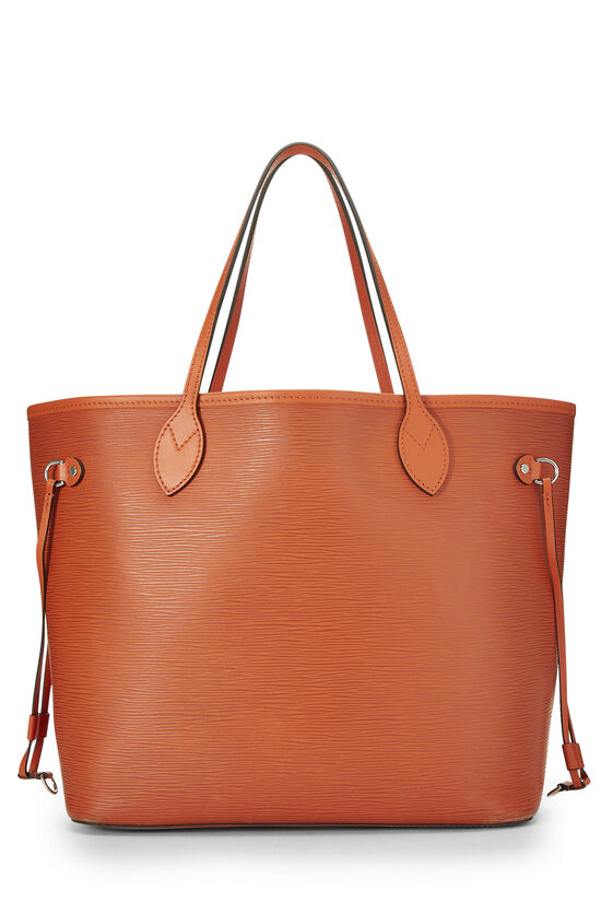 Orange Epi Leather Louis Vuitton Neverfull Tote with Silver