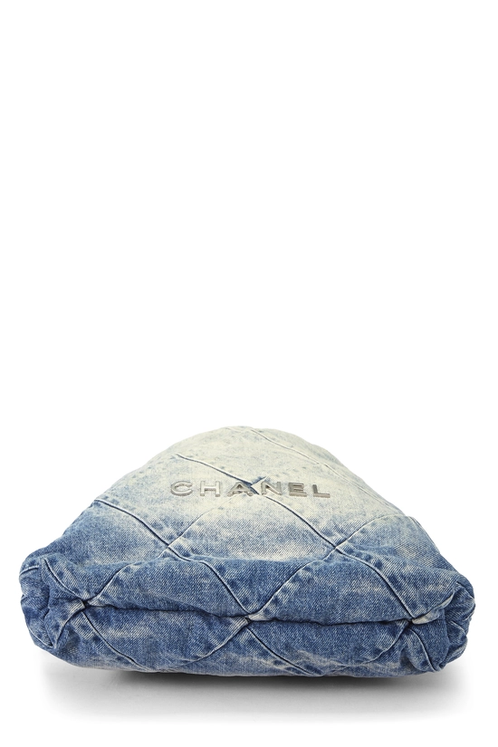 Blue Quilted Denim Chanel 22 Backpack, , large image number 4