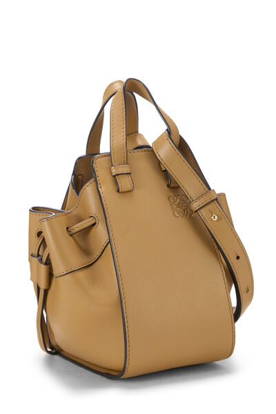 Brown Calfskin Hammock Drawstring Bag Mini, , large