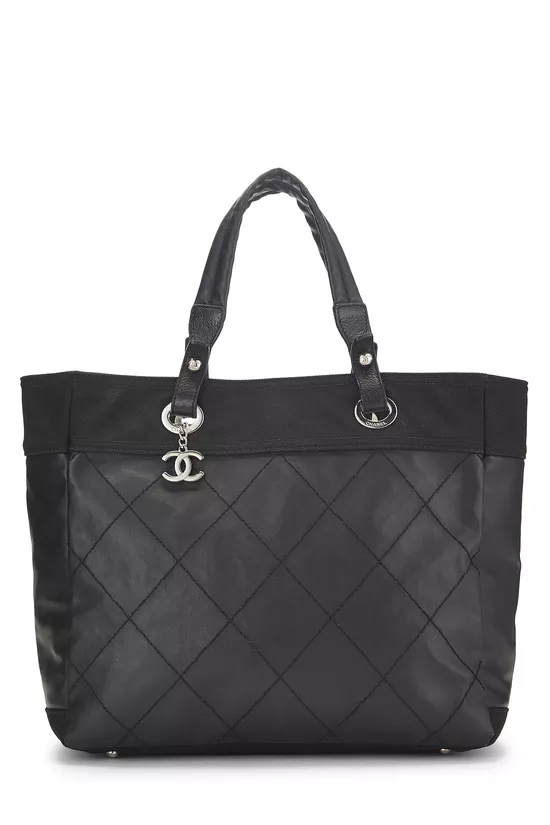 Black Quilted Paris Biarritz Tote, , large image number 0