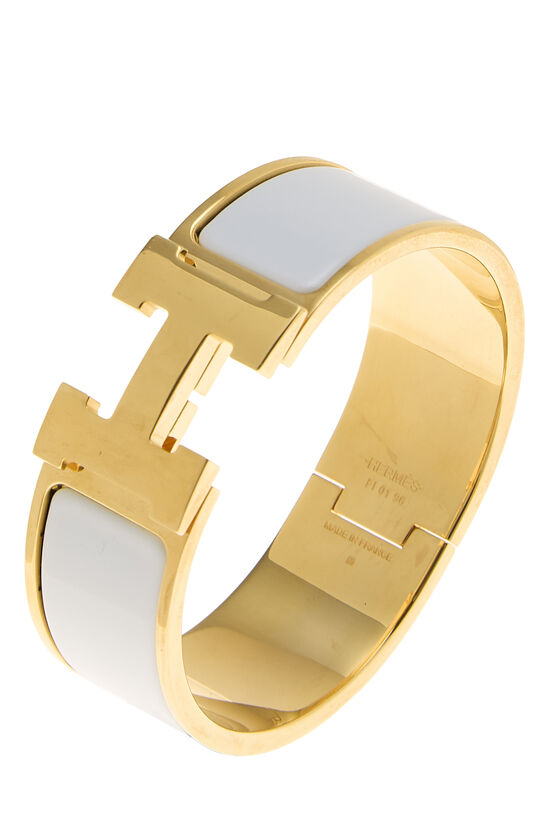 White Enamel Gold Clic-Clac H Wide, , large image number 0