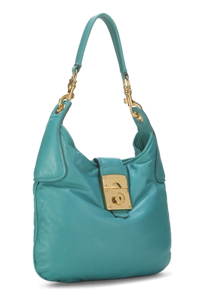 Blue Leather Hobo, , large