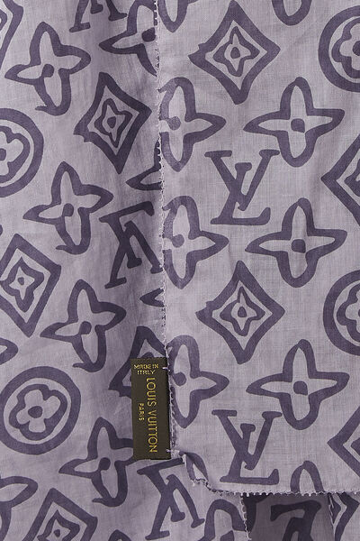 Purple Monogram Cotton Tahitienne Stole, , large
