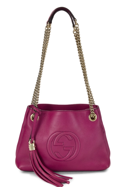 Gucci Pink Leather Soho Chain Tote Small