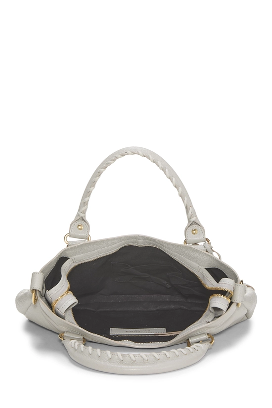 Grey Chevre Metallic Edge Town Bag, , large image number 5