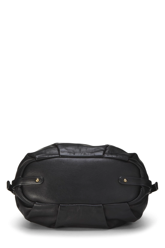 Black Calfskin Leather Convertible Buckle Handbag, , large image number 4