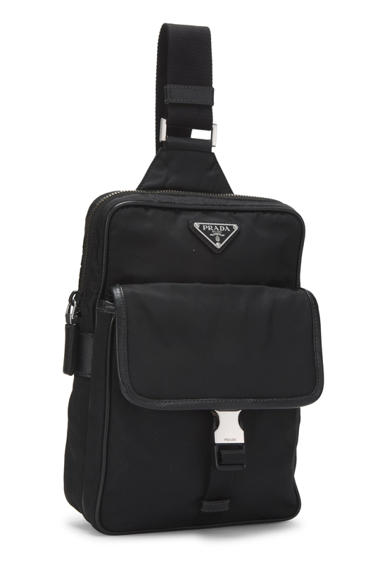 Black Nylon Logo Buckle Sling Bag, , large image number 1