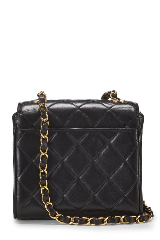Black Quilted Lambskin Half Flap Mini, , large image number 3