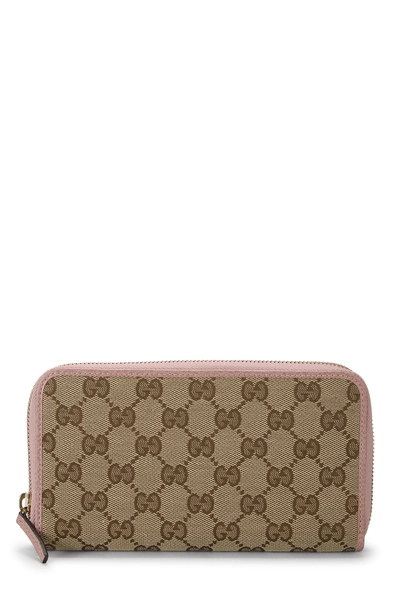 Pink Original GG Canvas Zip Around Wallet