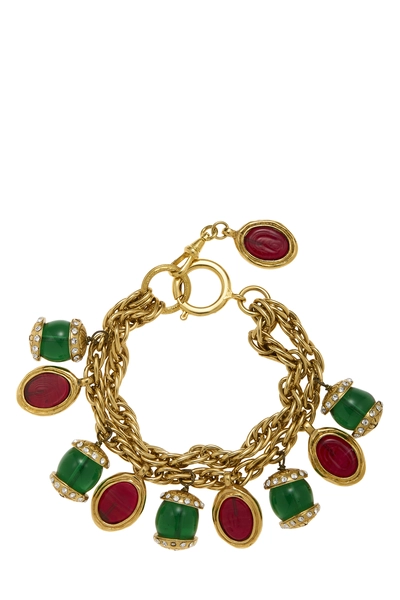 Multicolor Gold Gripoix Charm Bracelet