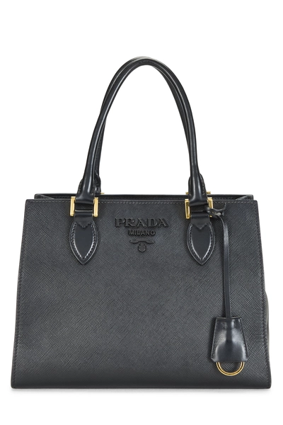 Black Saffiano Monochrome Tote Small